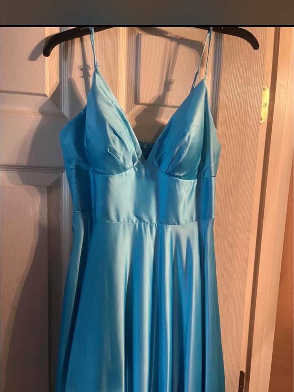 ✨ Stunning B Darlin Sky Blue Satin High-Low Gown ✨